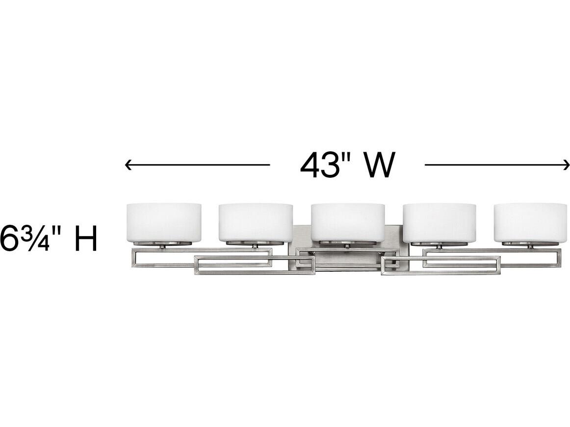 Hinkley Lanza 5-Light Antique Nickel Glass Vanity Light
