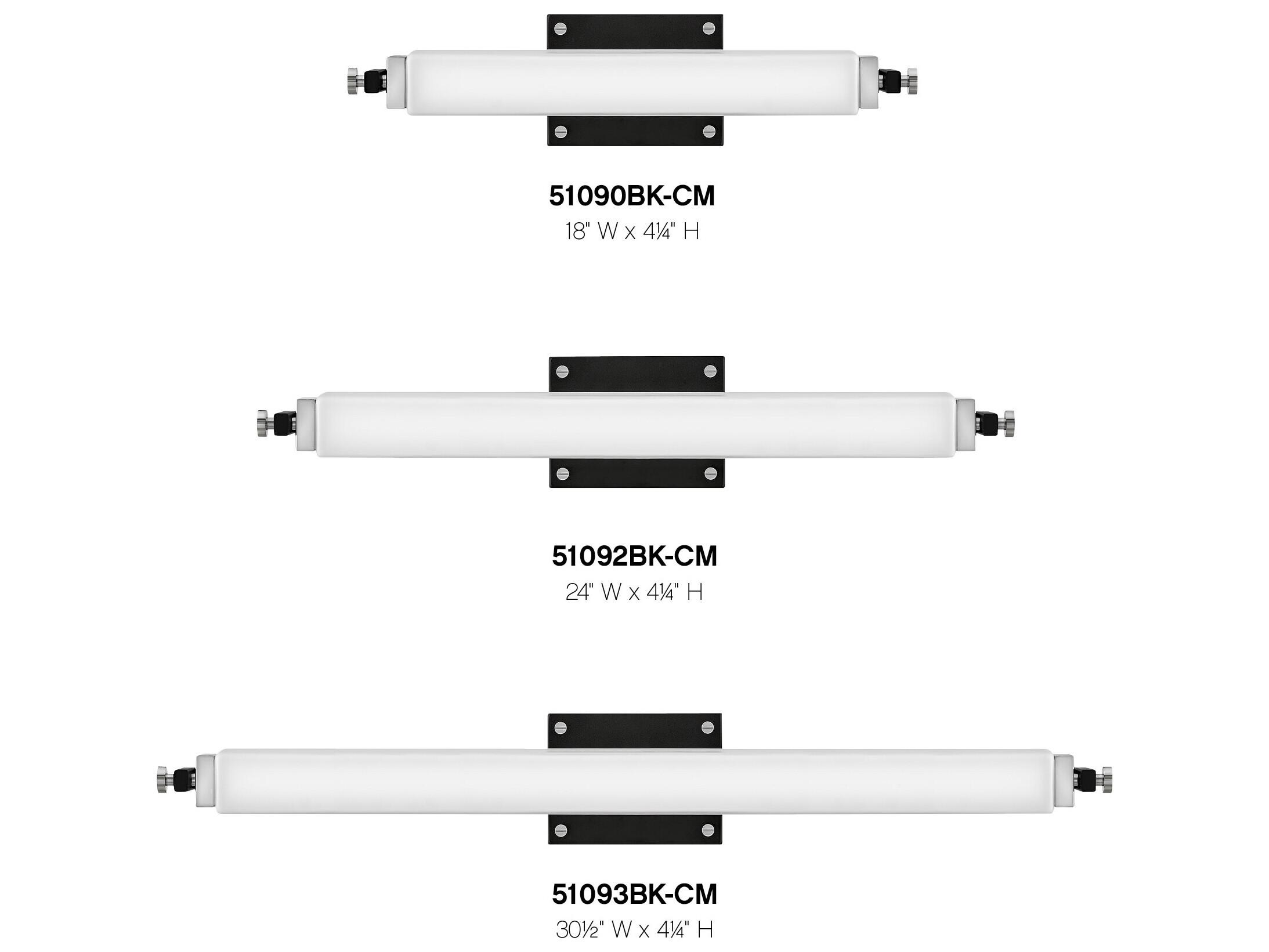 Hinkley Rollins Black Chrome Glass LED Vanity Light