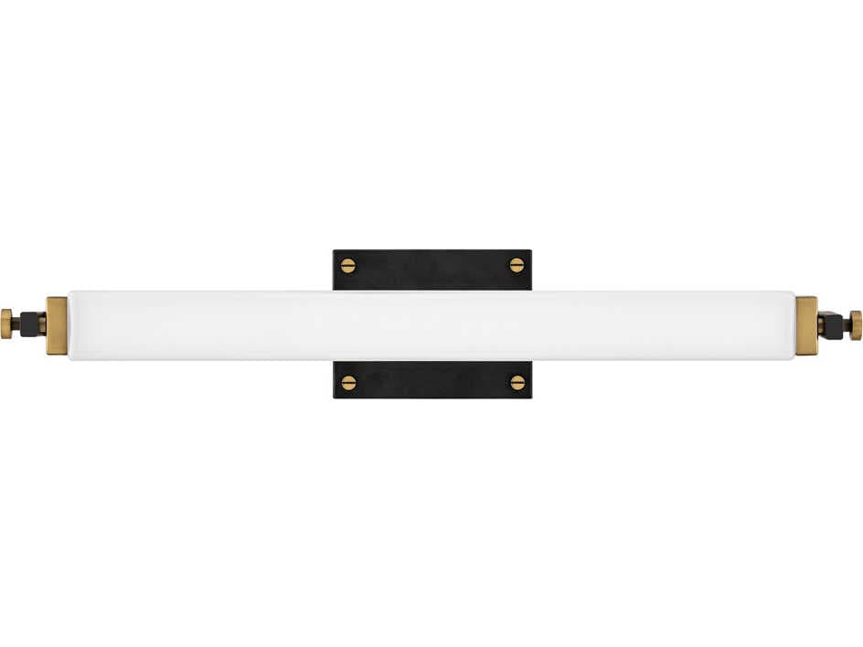 Hinkley Rollins Black Heritage Brass Glass LED Vanity Light