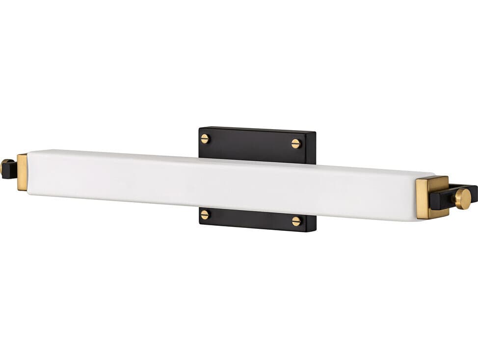 Hinkley Rollins Black Heritage Brass Glass LED Vanity Light