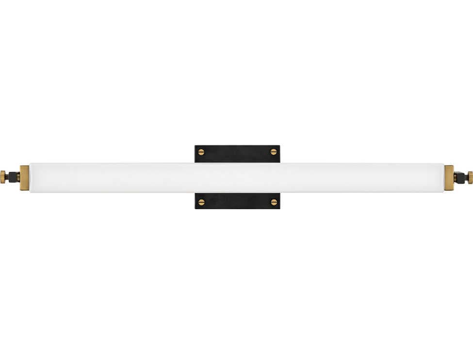 Hinkley Rollins Black Heritage Brass Glass LED Vanity Light