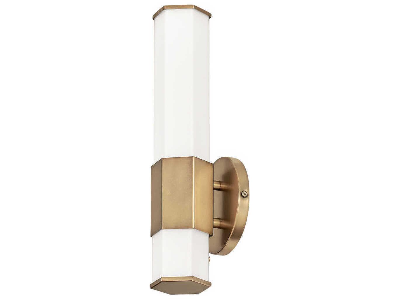 Hinkley Facet Heritage Brass White Glass LED Wall Sconce