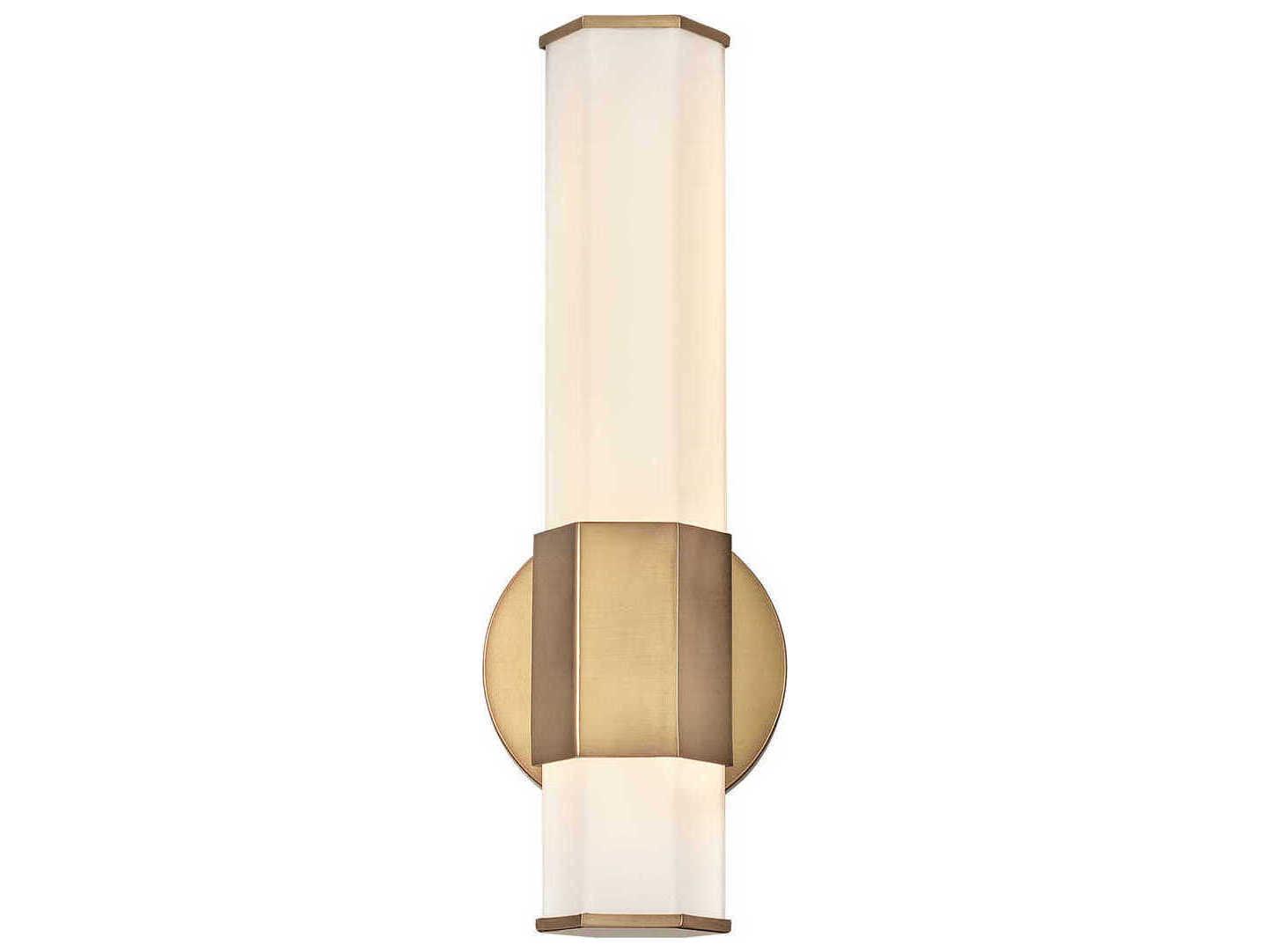 Hinkley Facet Heritage Brass White Glass LED Wall Sconce