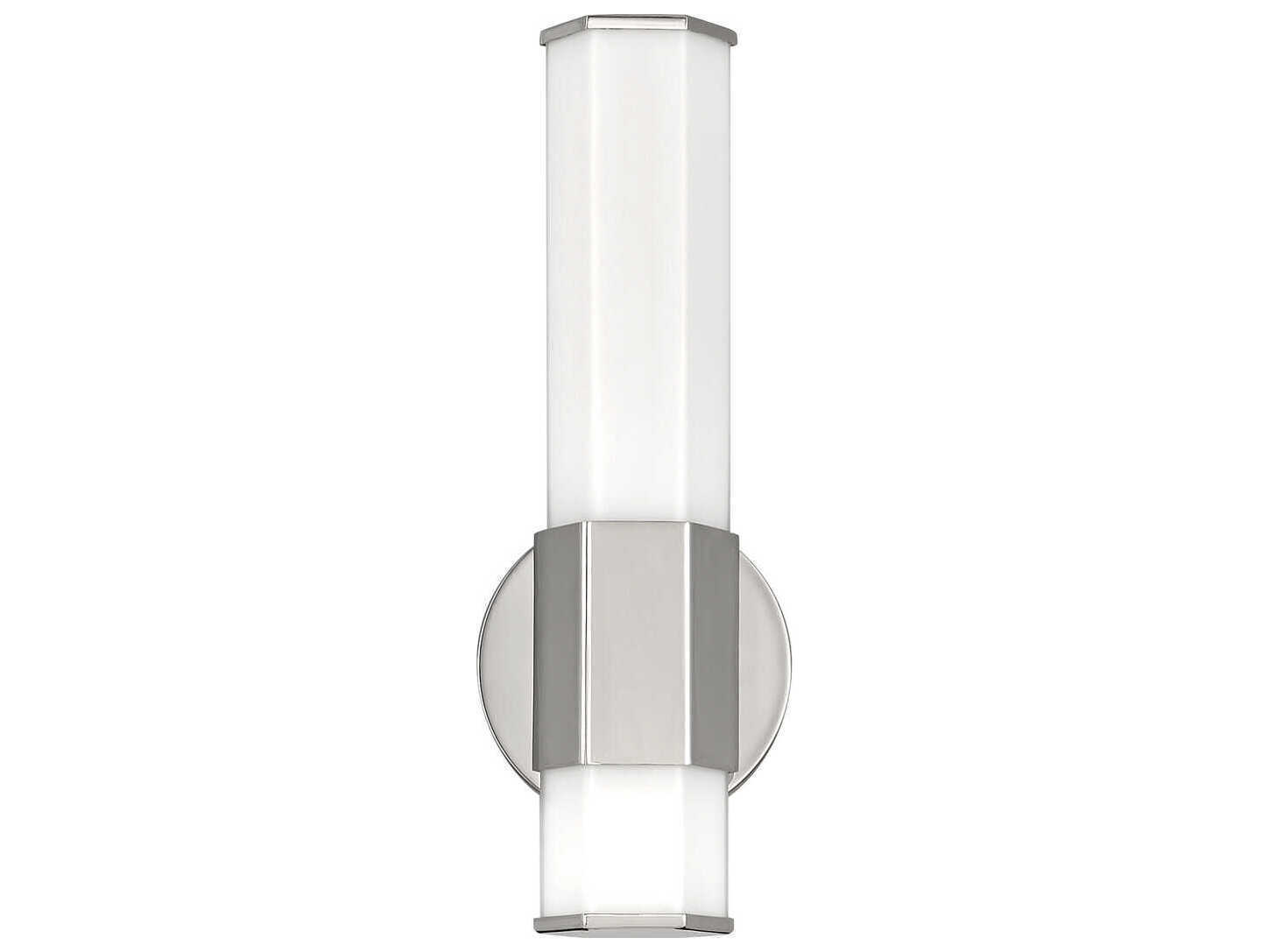 Hinkley Facet Polished Nickel White Glass LED Wall Sconce