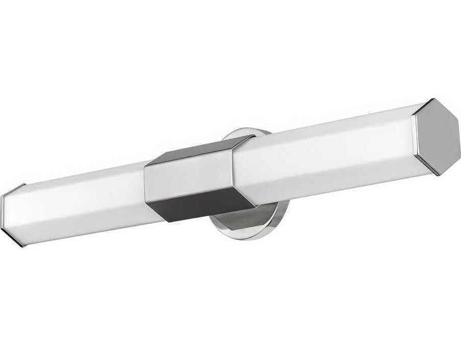 Hinkley Facet Polished Nickel White Glass LED Vanity Light