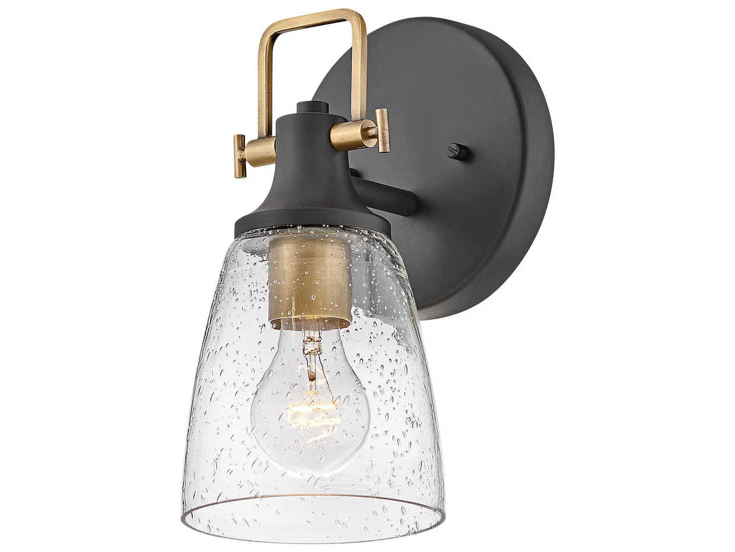 Hinkley Easton 1-Light Black Heritage Brass Glass Wall Sconce