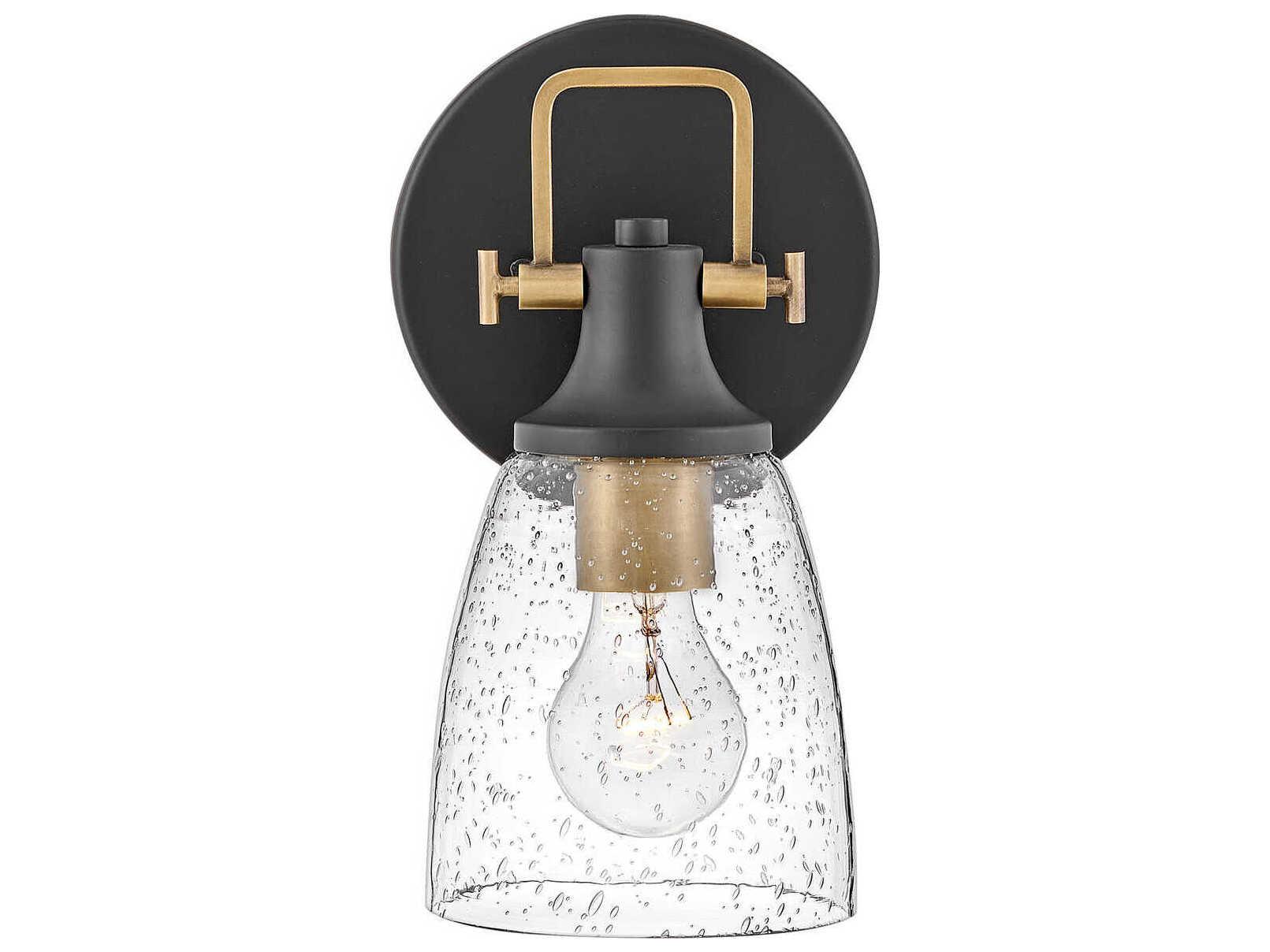 Hinkley Easton 1-Light Black Heritage Brass Glass Wall Sconce