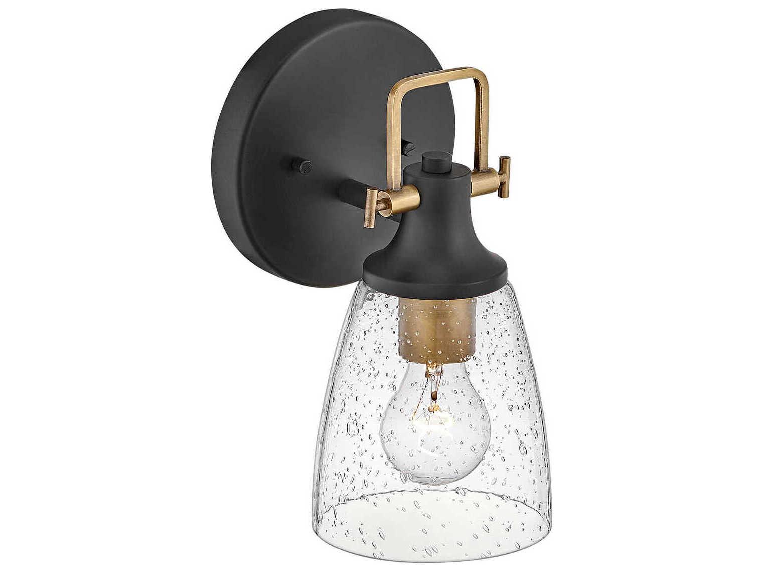 Hinkley Easton 1-Light Black Heritage Brass Glass Wall Sconce