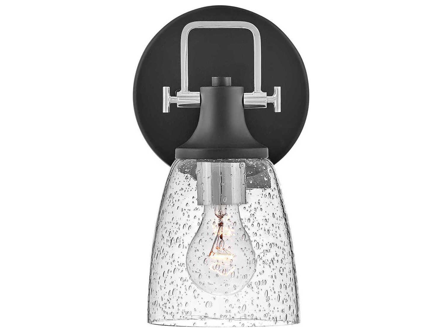Hinkley Easton 1-Light Black Chrome Glass Wall Sconce