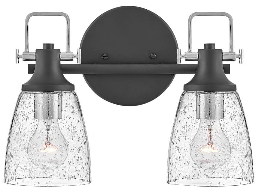 Hinkley Easton 2-Light Black Chrome Glass Vanity Light