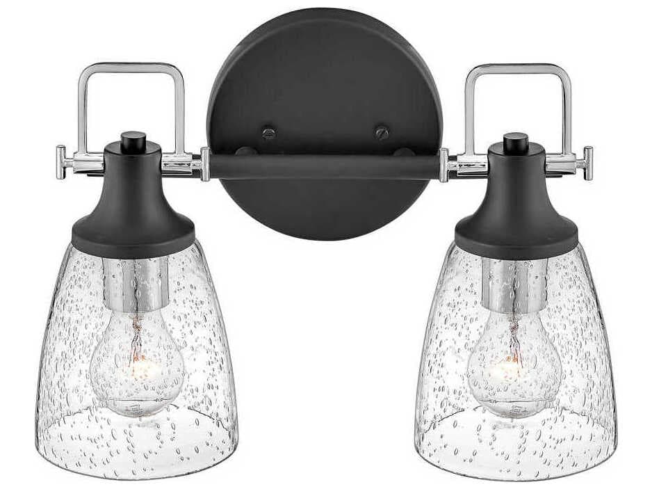 Hinkley Easton 2-Light Black Chrome Glass Vanity Light