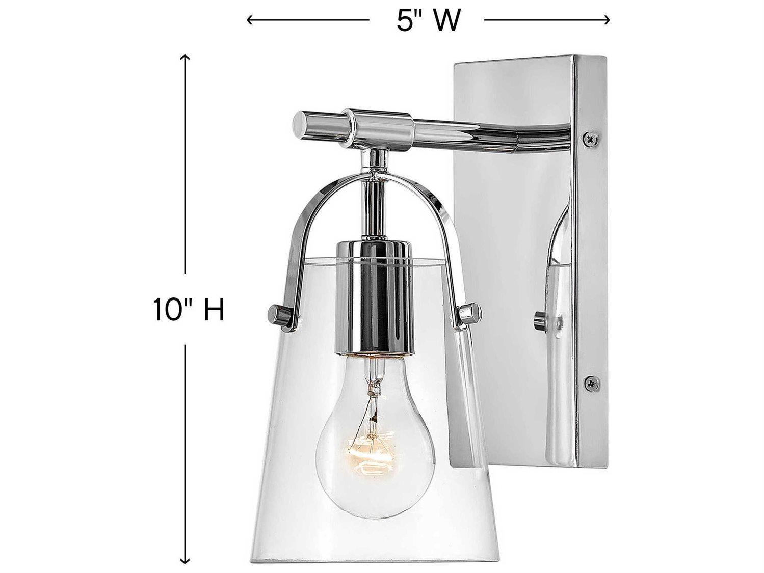 Hinkley Foster 1-Light Chrome Glass Wall Sconce