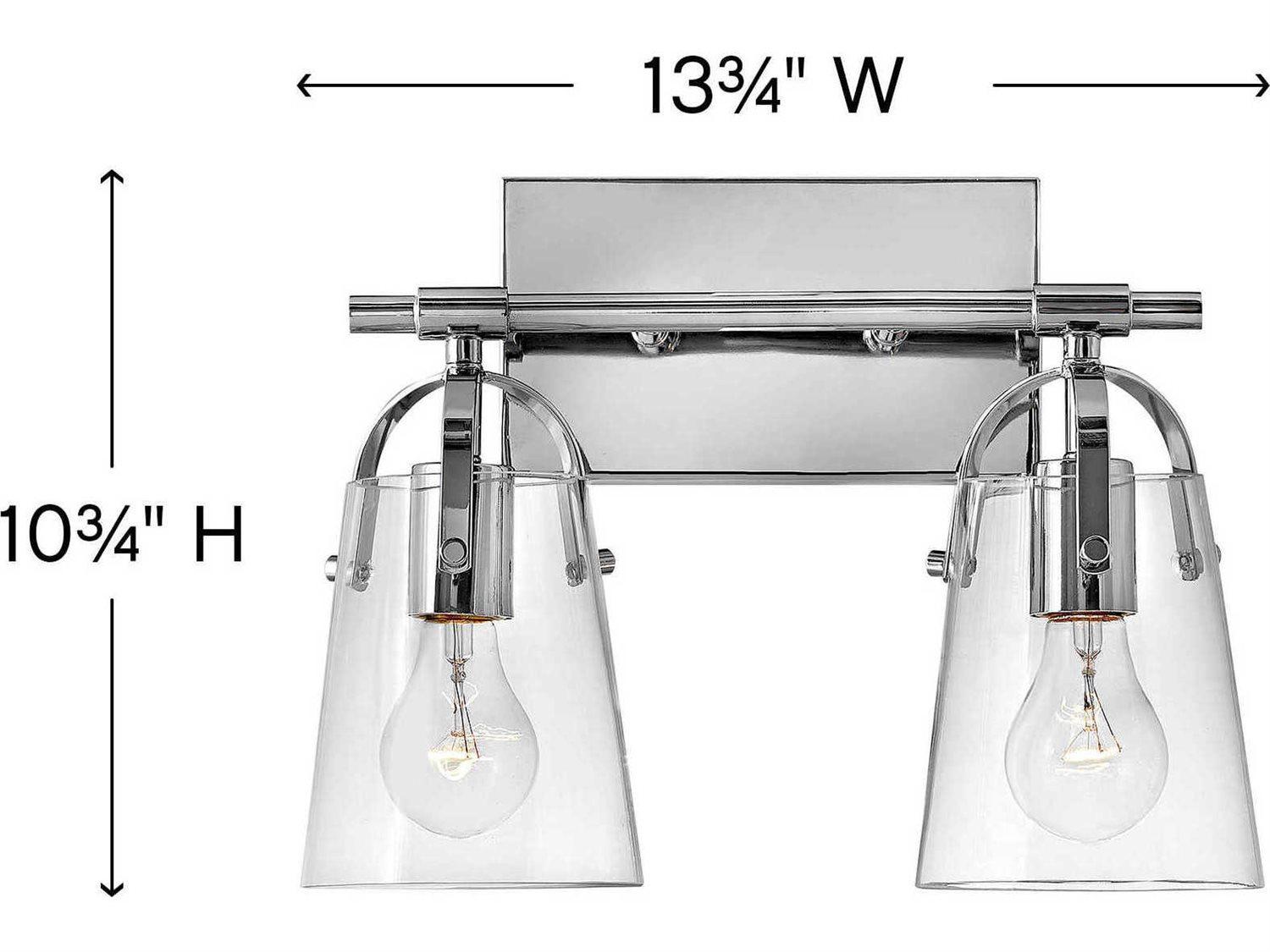 Hinkley Foster 2-Light Chrome Glass Vanity Light