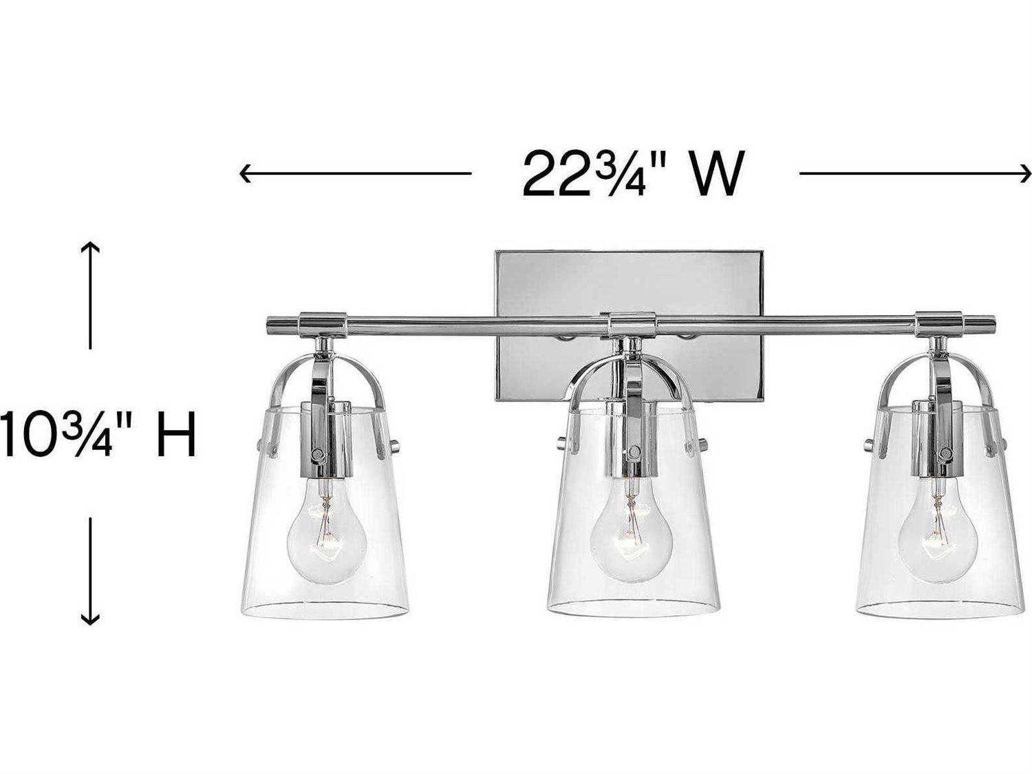 Hinkley Foster 3-Light Chrome Glass Vanity Light