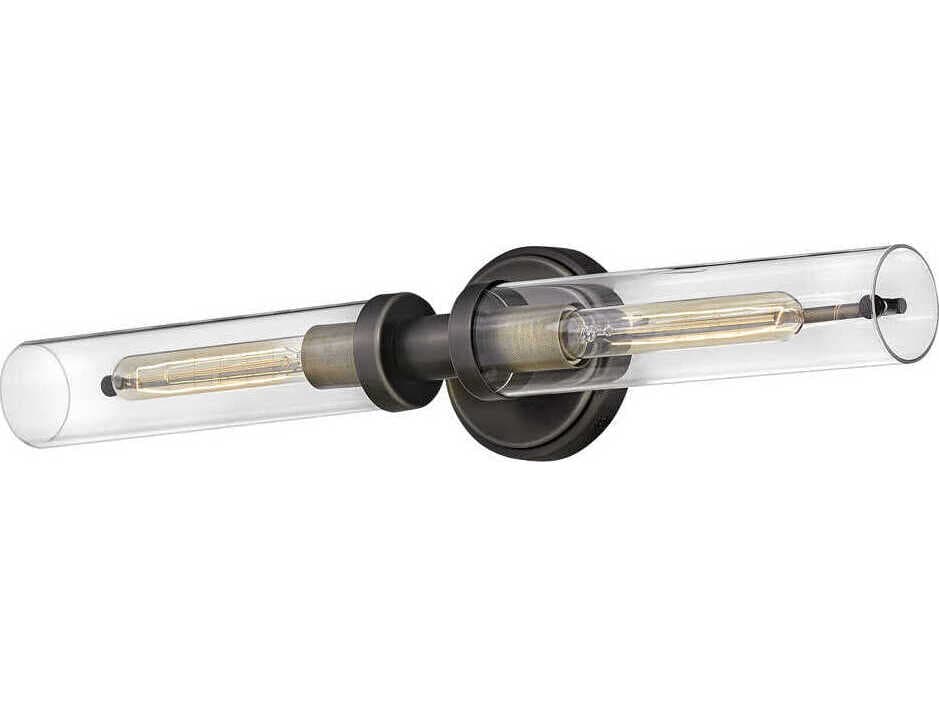 Hinkley Vaughn 2-Light Black Oxide Glass Vanity Light