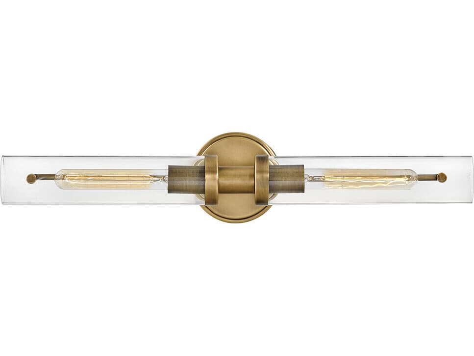 Hinkley Vaughn 2-Light Heritage Brass Glass Vanity Light
