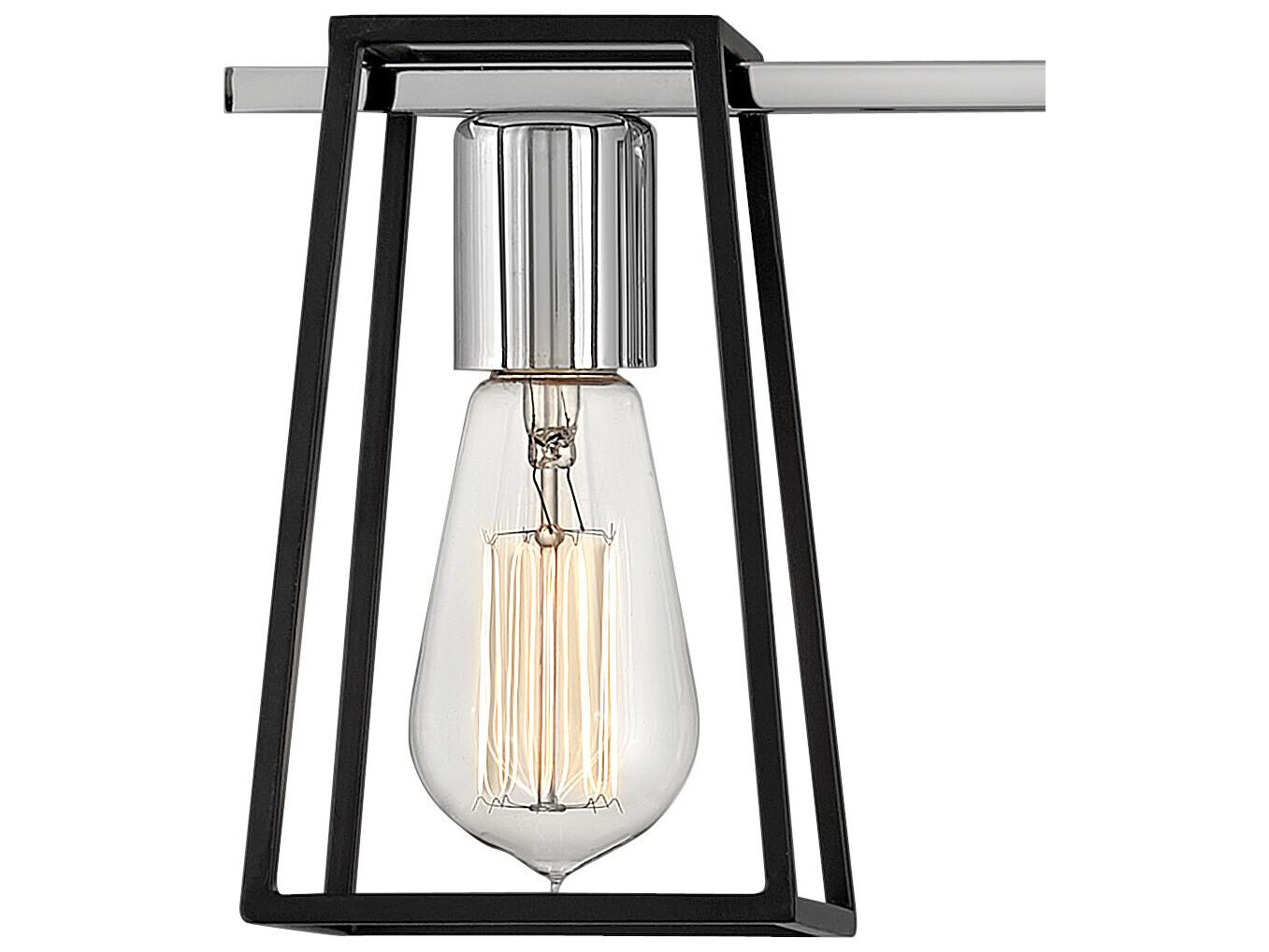 Hinkley Filmore 3-Light Chrome Black Vanity Light