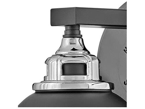 Hinkley Fletcher 1-Light Black Chrome Glass Wall Sconce