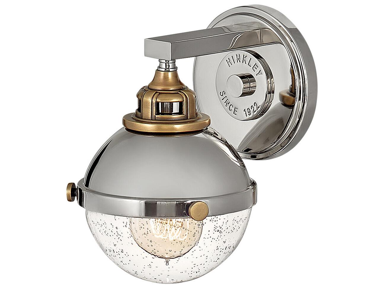 Hinkley Fletcher 1-Light Polished Nickel Heritage Brass Wall Sconce