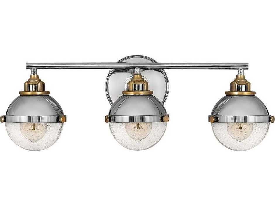 Hinkley Fletcher 3-Light Polished Nickel Heritage Brass Vanity Light