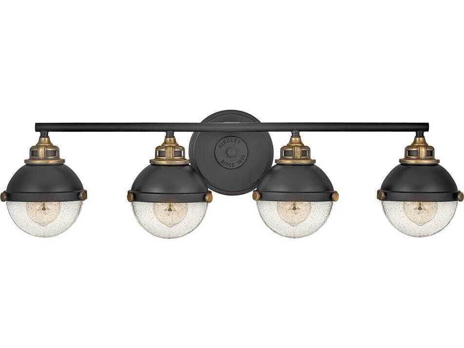 Hinkley Fletcher 4-Light Black Heritage Brass Vanity Light