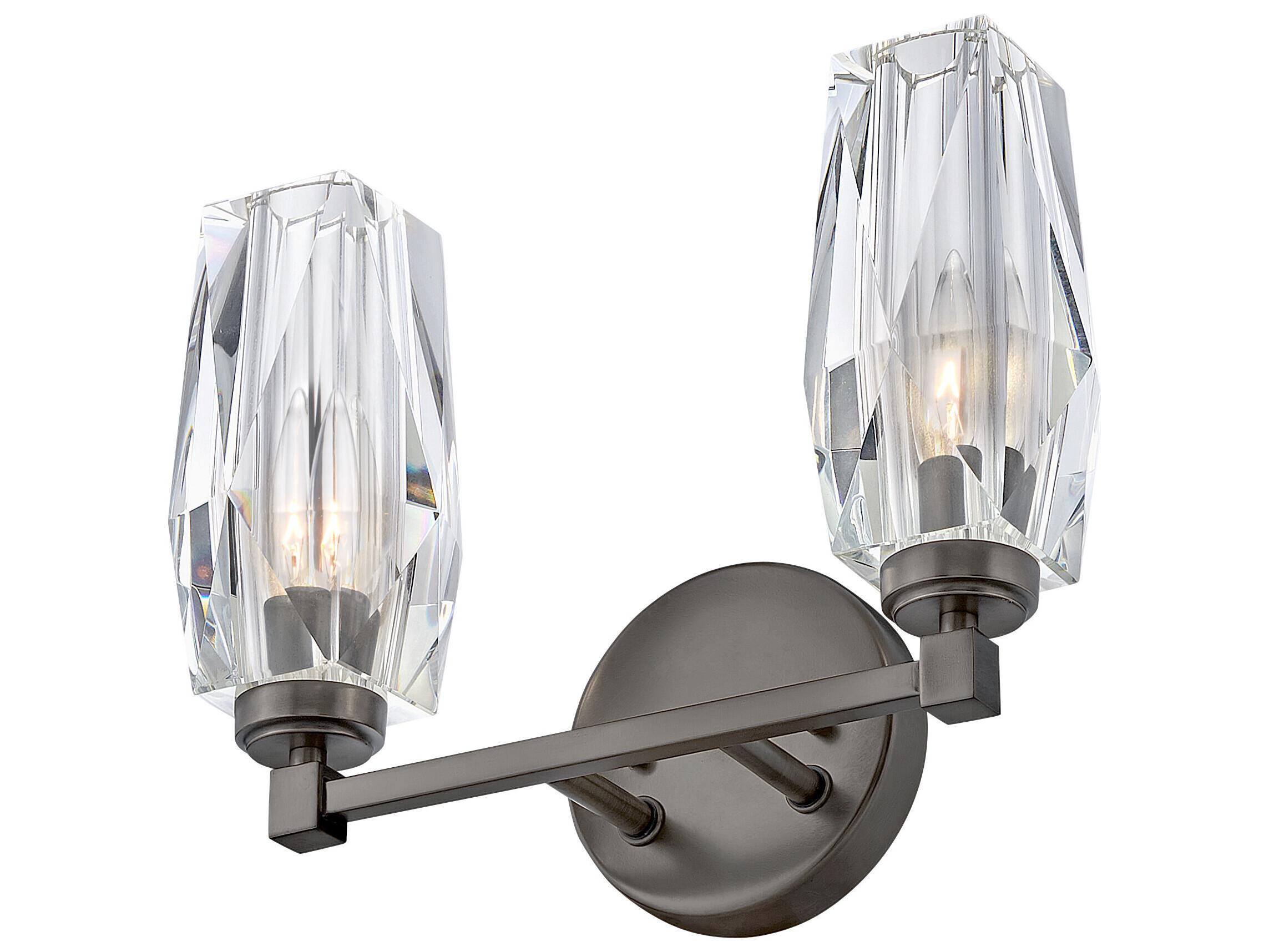 Hinkley Ana 2-Light Black Oxide Crystal Vanity Light