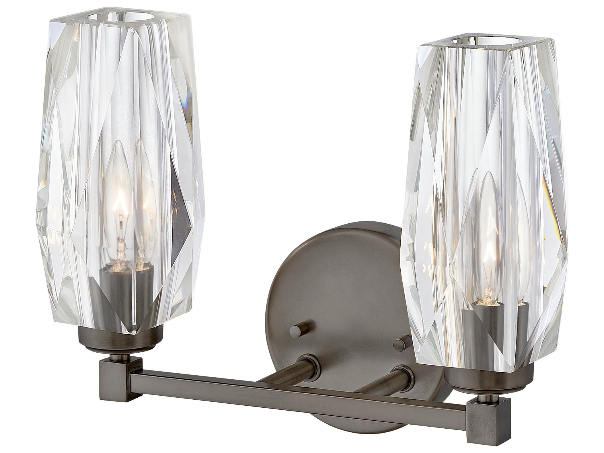 Hinkley Ana 2-Light Black Oxide Crystal Vanity Light