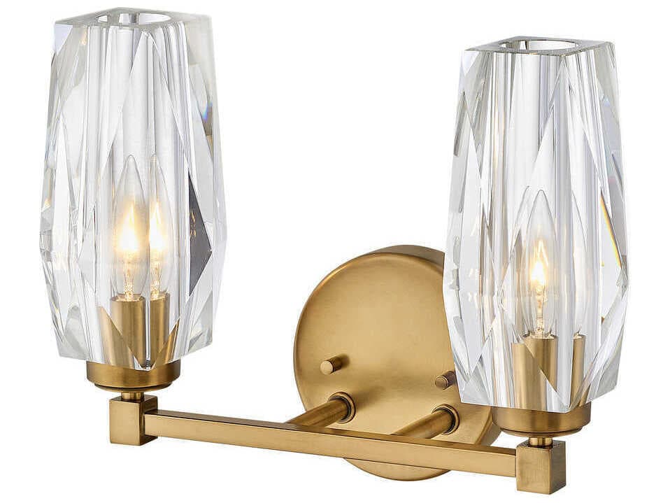 Hinkley Ana 2-Light Heritage Brass Crystal Vanity Light
