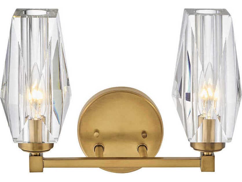 Hinkley Ana 2-Light Heritage Brass Crystal Vanity Light