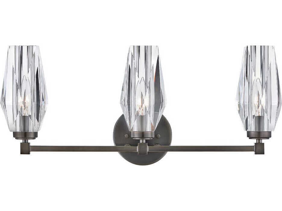 Hinkley Ana 3-Light Black Oxide Crystal Vanity Light