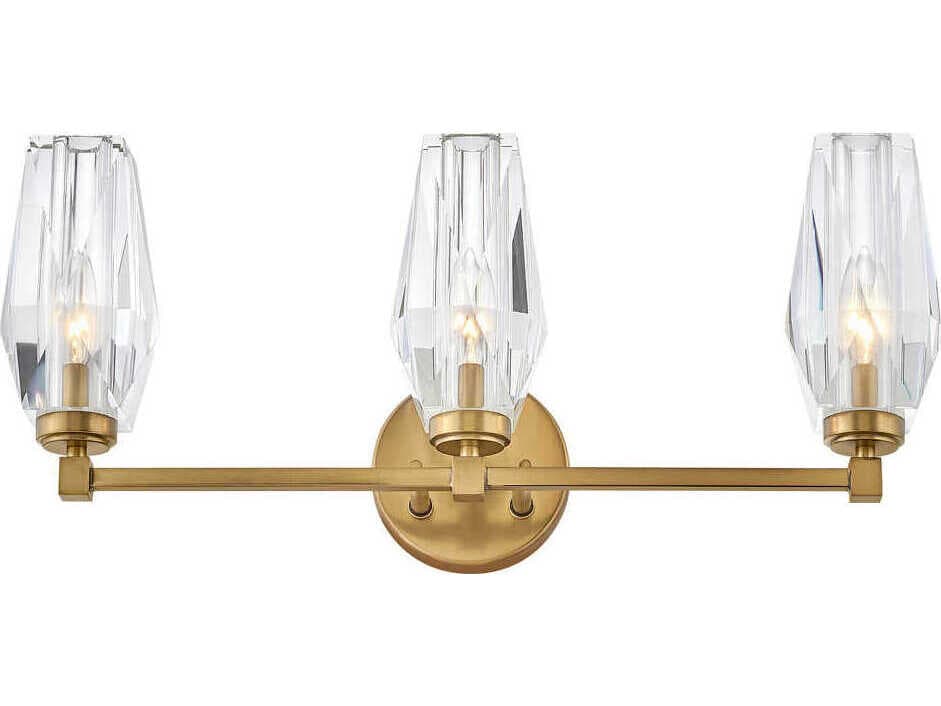 Hinkley Ana 3-Light Heritage Brass Crystal Vanity Light
