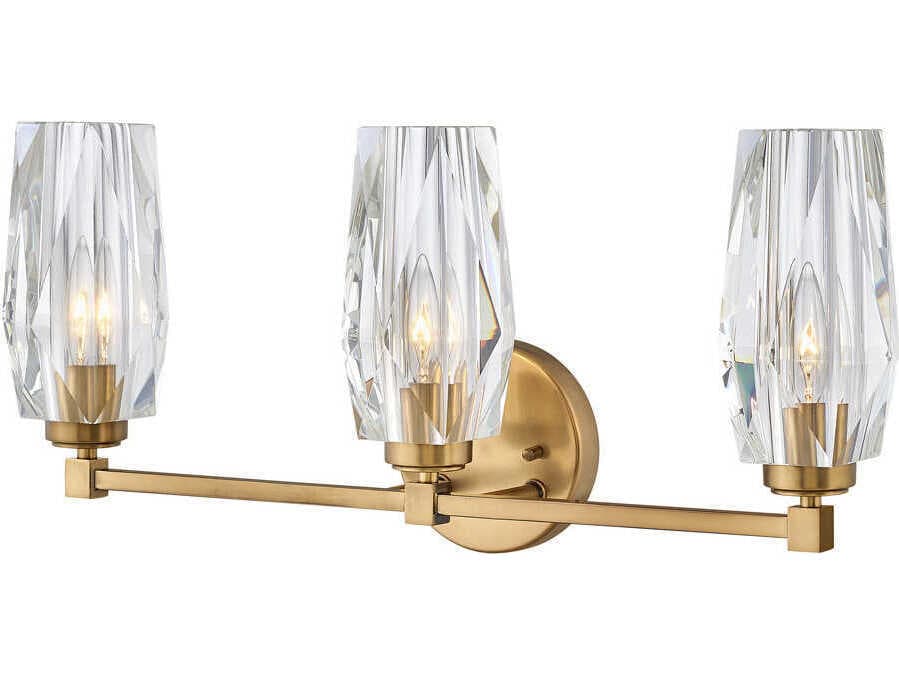 Hinkley Ana 3-Light Heritage Brass Crystal Vanity Light
