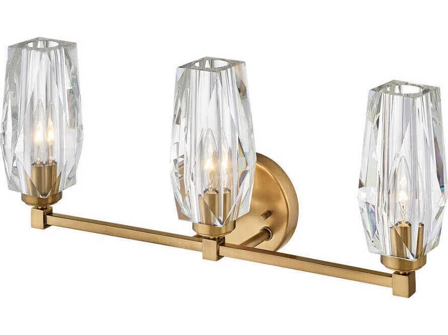 Hinkley Ana 3-Light Heritage Brass Crystal Vanity Light