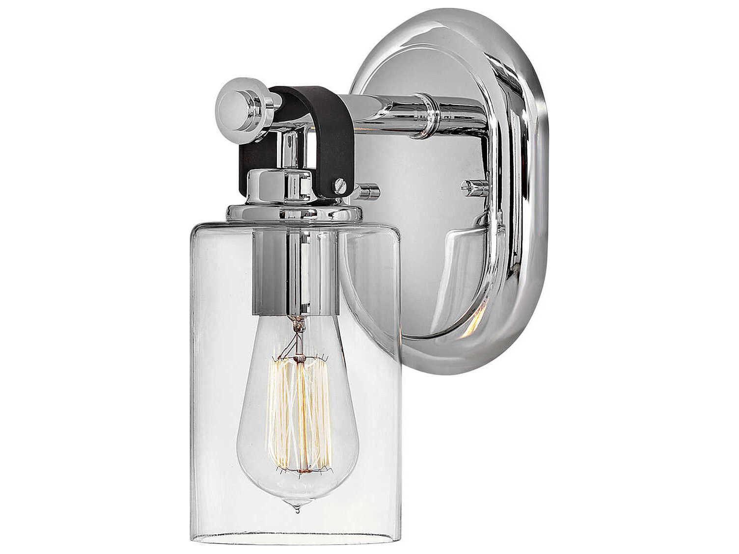 Hinkley Halstead 1-Light Chrome Glass Wall Sconce