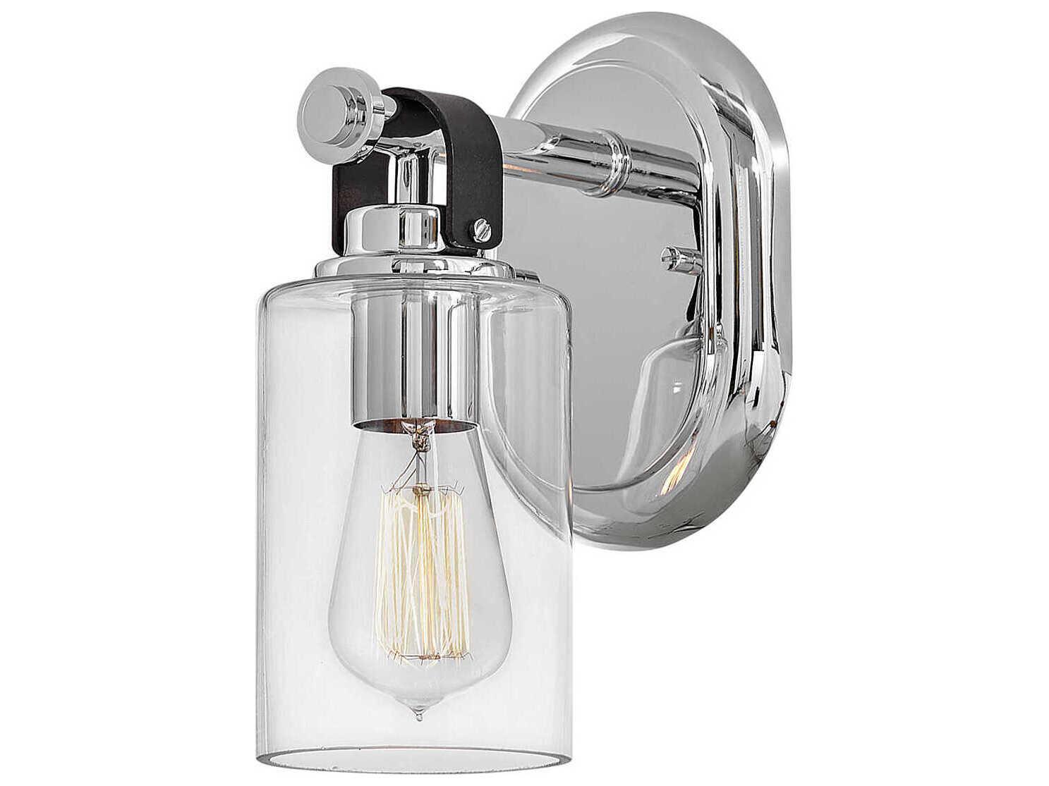 Hinkley Halstead 1-Light Chrome Glass Wall Sconce