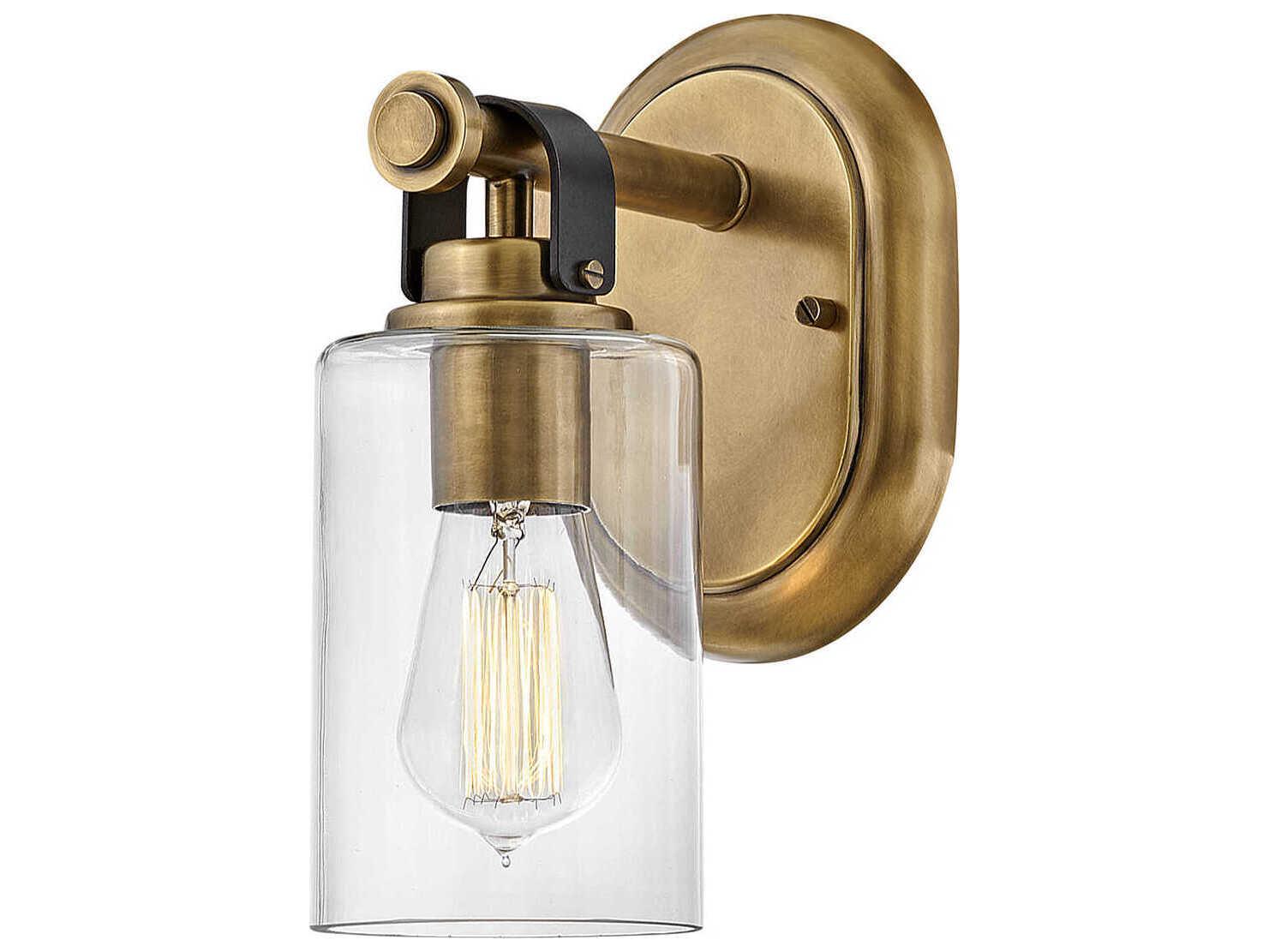 Hinkley Halstead 1-Light Heritage Brass Glass Wall Sconce