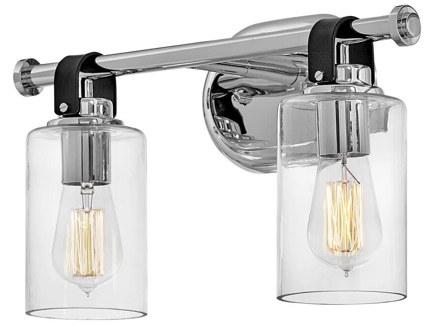 Hinkley Halstead 2-Light Chrome Glass Vanity Light
