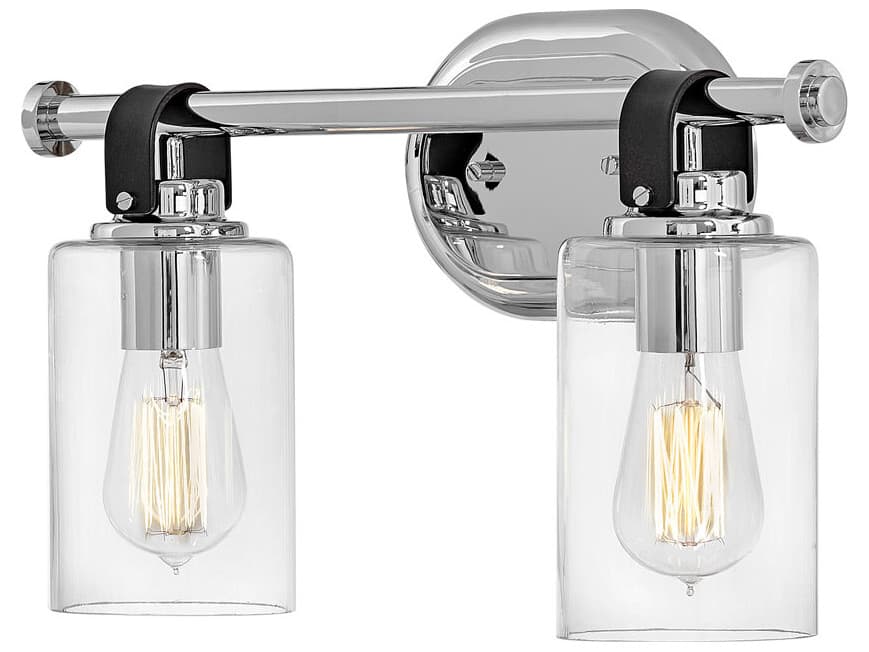 Hinkley Halstead 2-Light Chrome Glass Vanity Light