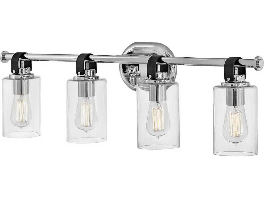 Hinkley Halstead 4-Light Chrome Glass Vanity Light