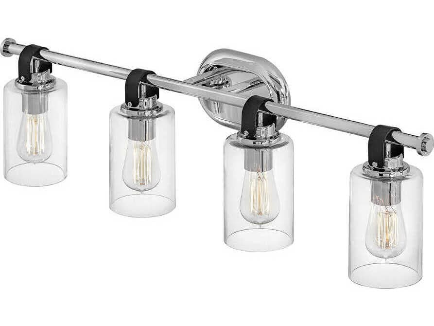 Hinkley Halstead 4-Light Chrome Glass Vanity Light
