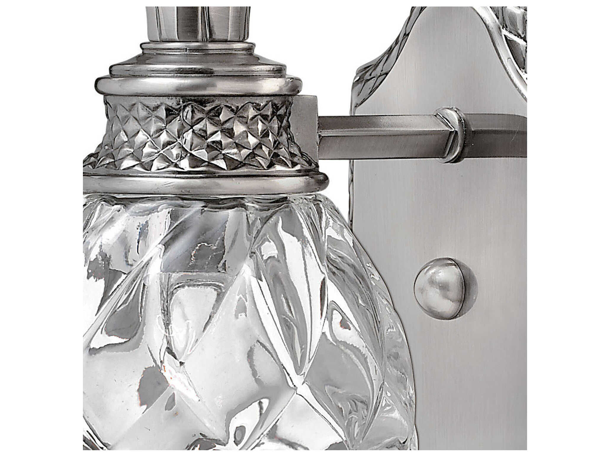 Hinkley Plantation 1-Light Polished Antique Nickel Glass Wall Sconce