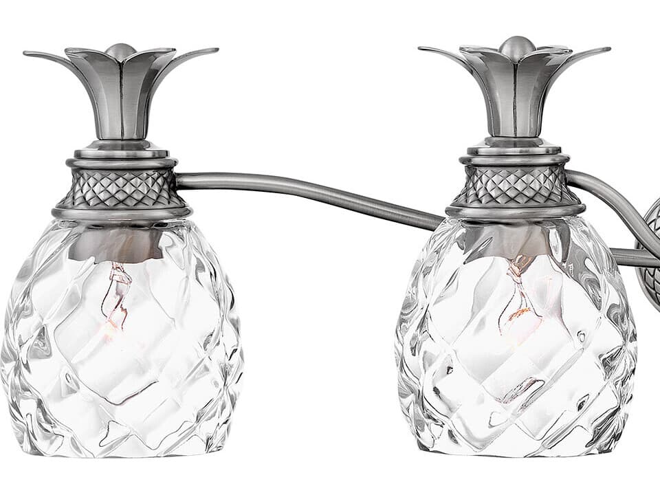 Hinkley Plantation 5-Light Polished Antique Nickel Glass Vanity Light