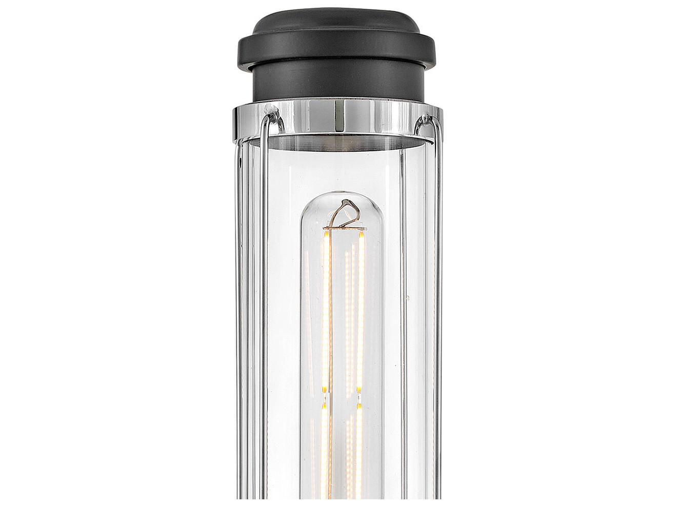 Hinkley Masthead 1-Light Chrome Black Glass Wall Sconce