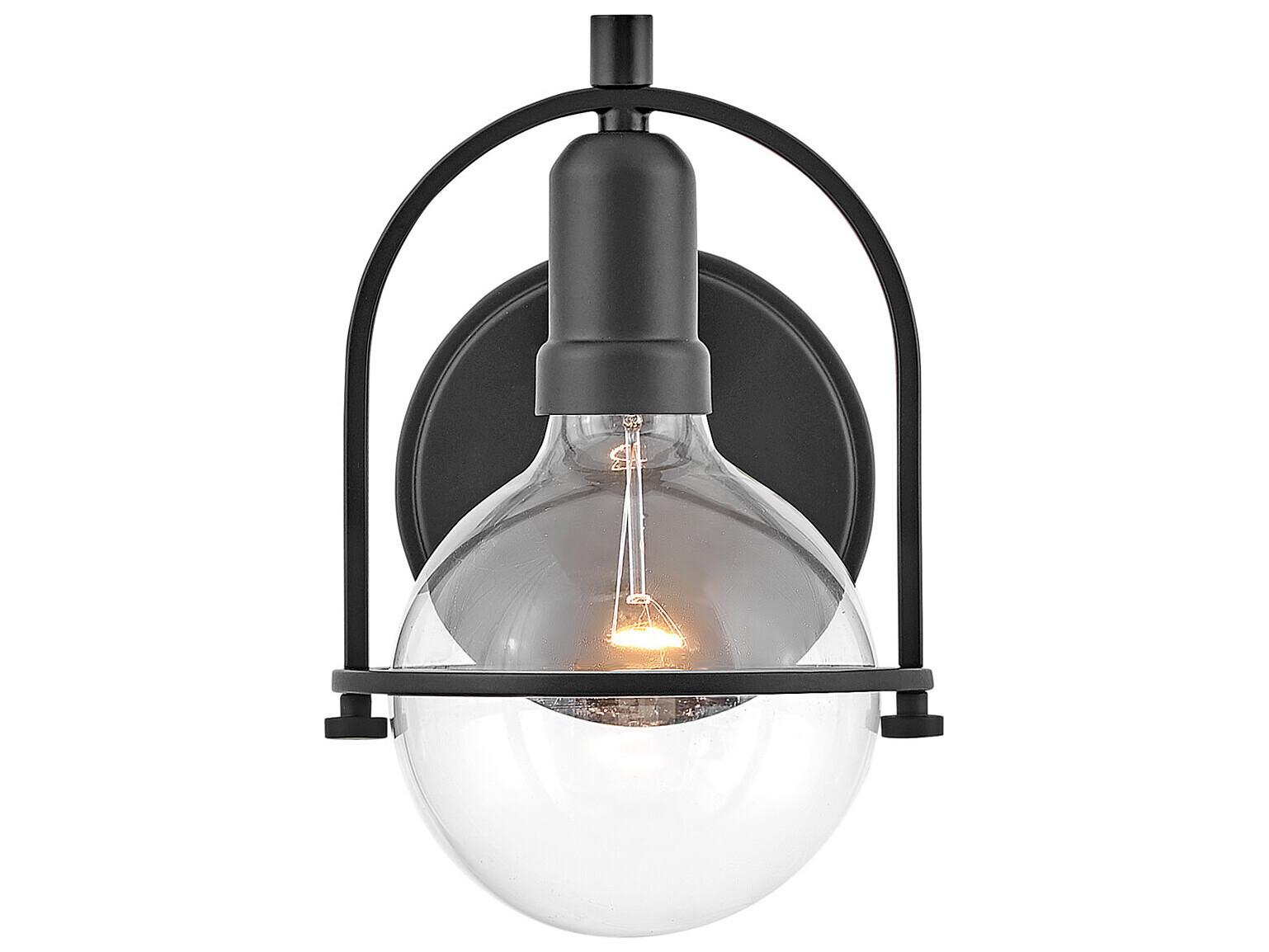 Hinkley Somerset 1-Light Black Glass Wall Sconce