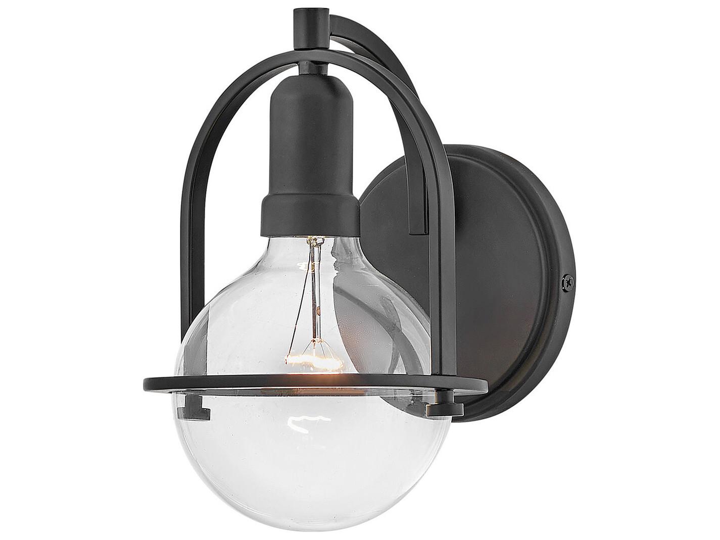 Hinkley Somerset 1-Light Black Glass Wall Sconce