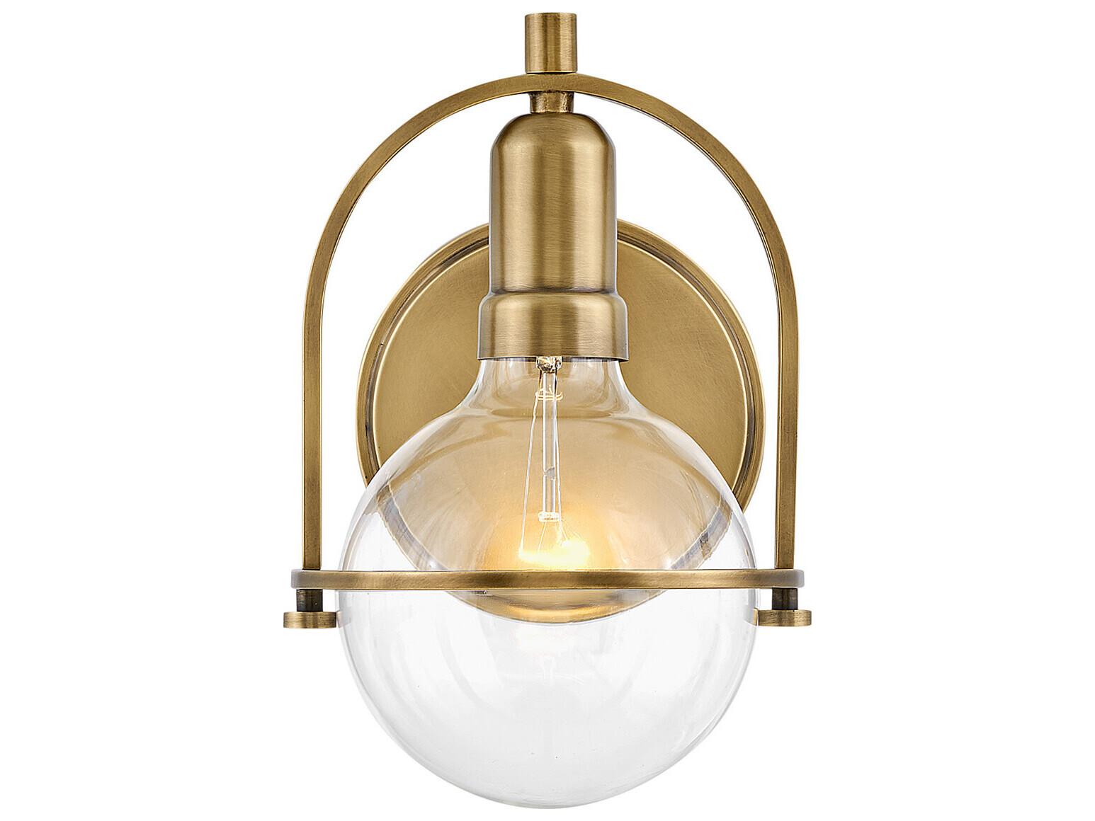 Hinkley Somerset 1-Light Heritage Brass Glass Wall Sconce