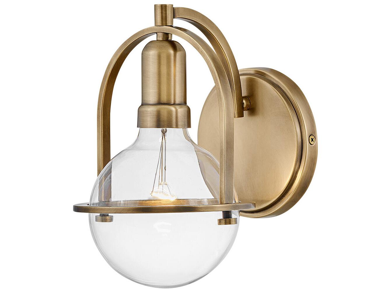 Hinkley Somerset 1-Light Heritage Brass Glass Wall Sconce