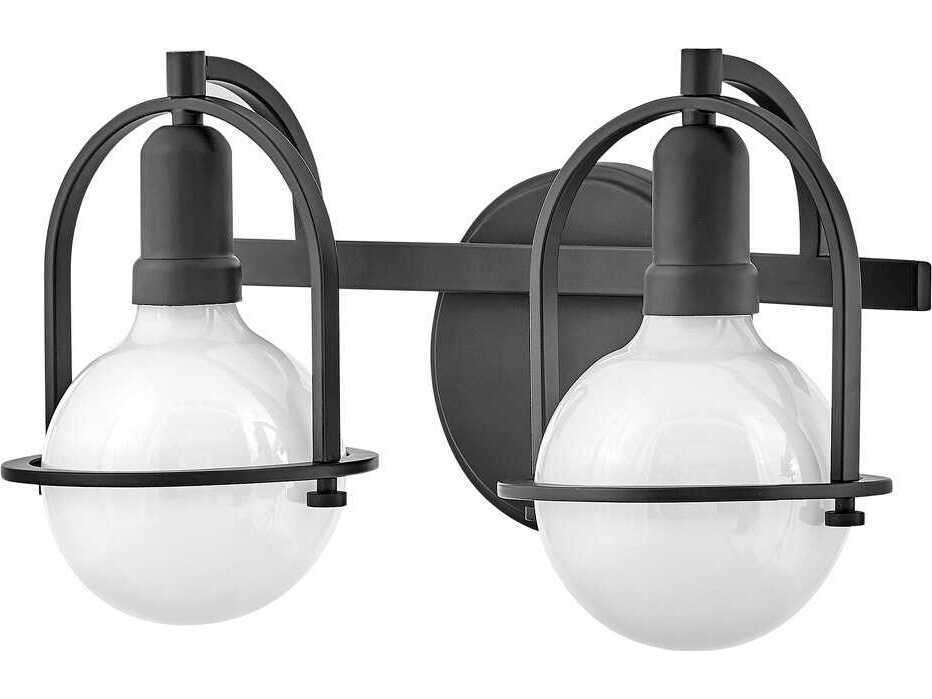 Hinkley Somerset 2-Light Black Glass Vanity Light