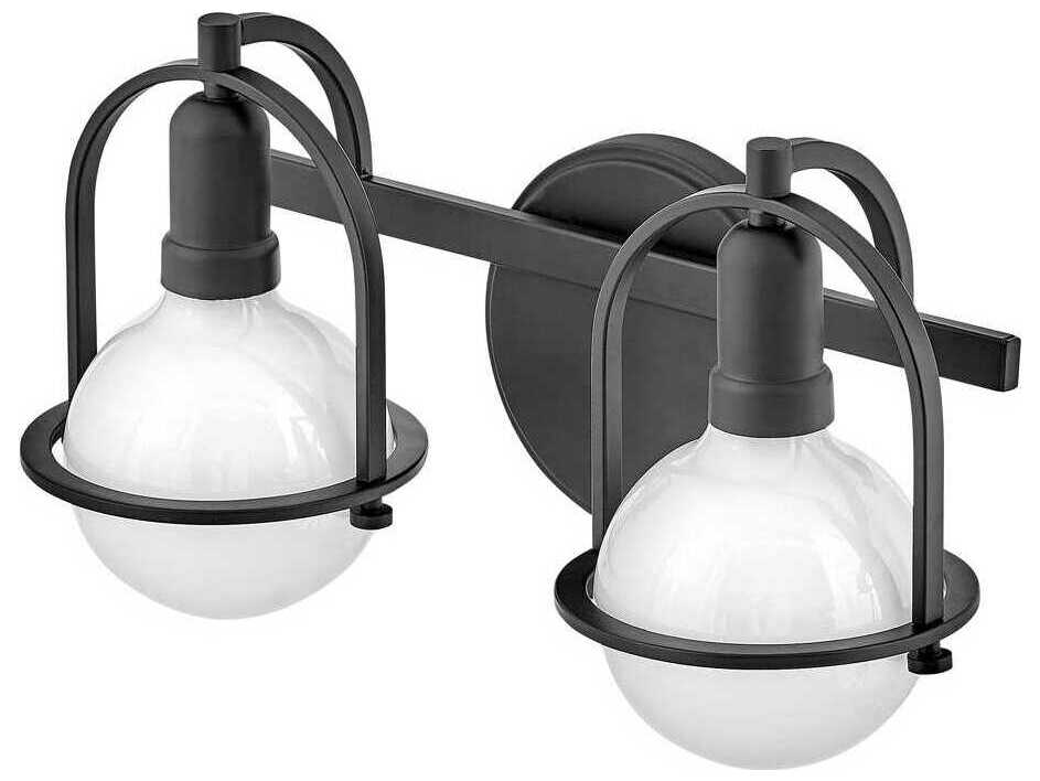 Hinkley Somerset 2-Light Black Glass Vanity Light