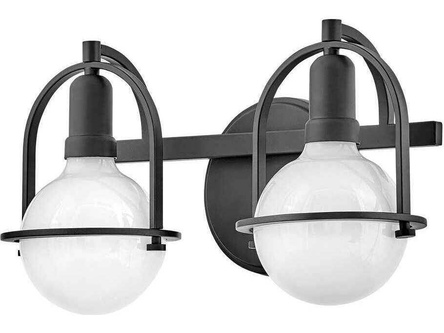 Hinkley Somerset 2-Light Black Glass Vanity Light